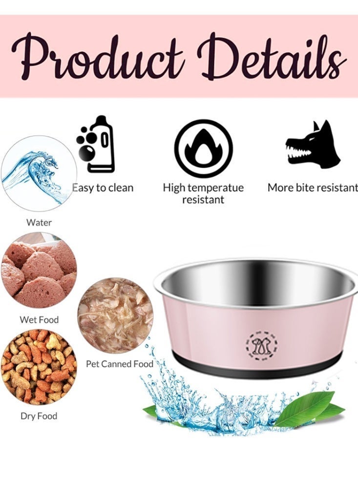 Malaksky Pet Supply Stainless Steel Dog & Cat Food Bowl - Heavy Duty - Stainless Steel, Double Wall Insulated, Non-Slip Elevated Bowl for Medium Small Breed Cat &Dogs, Anti Rust Dishwasher Safe - Image 5